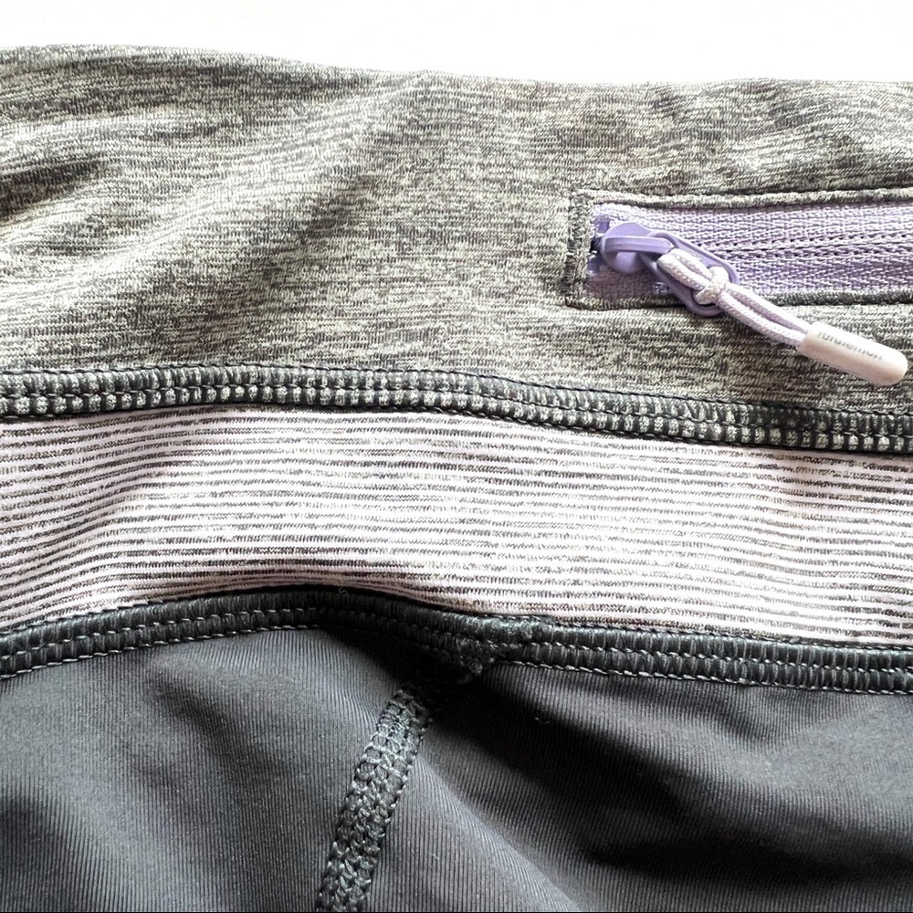 Lululemon Athletica Run Inspire II Gray with Wee Purple Stripes at Waist 4 - Picture 11 of 14